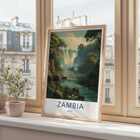 Zambia Poster - Zambia Travel Art - Cascading Rainbow Elephants Home Decor