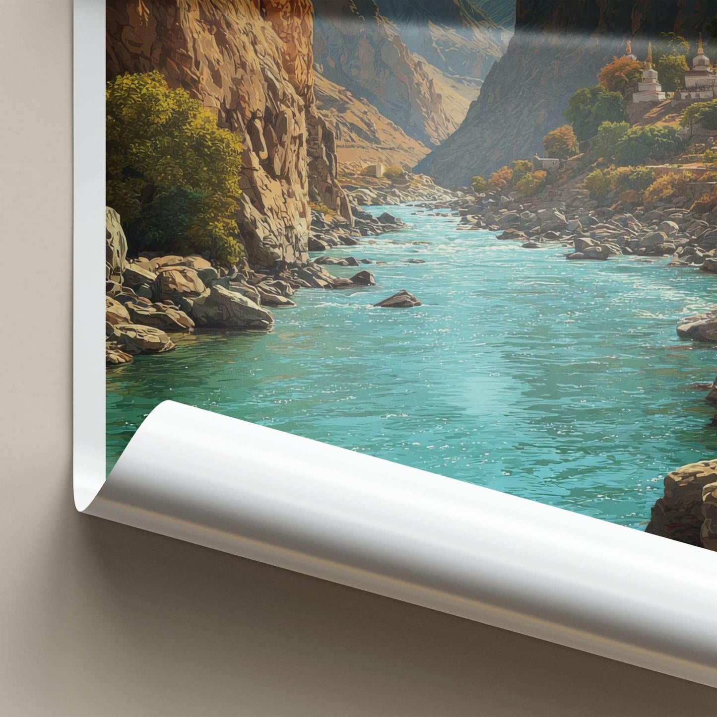 Zanskar Poster - India Travel Print - Ladakh Canyon River Lounge Decor