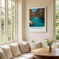 Zanskar Valley Poster - India Art Print - Ladakh Blue River Canyon Home Decor