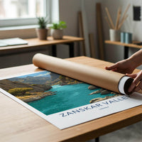 Zanskar Valley Poster - India Travel Art - Ladakh Turquoise River Canyon Wall Decor