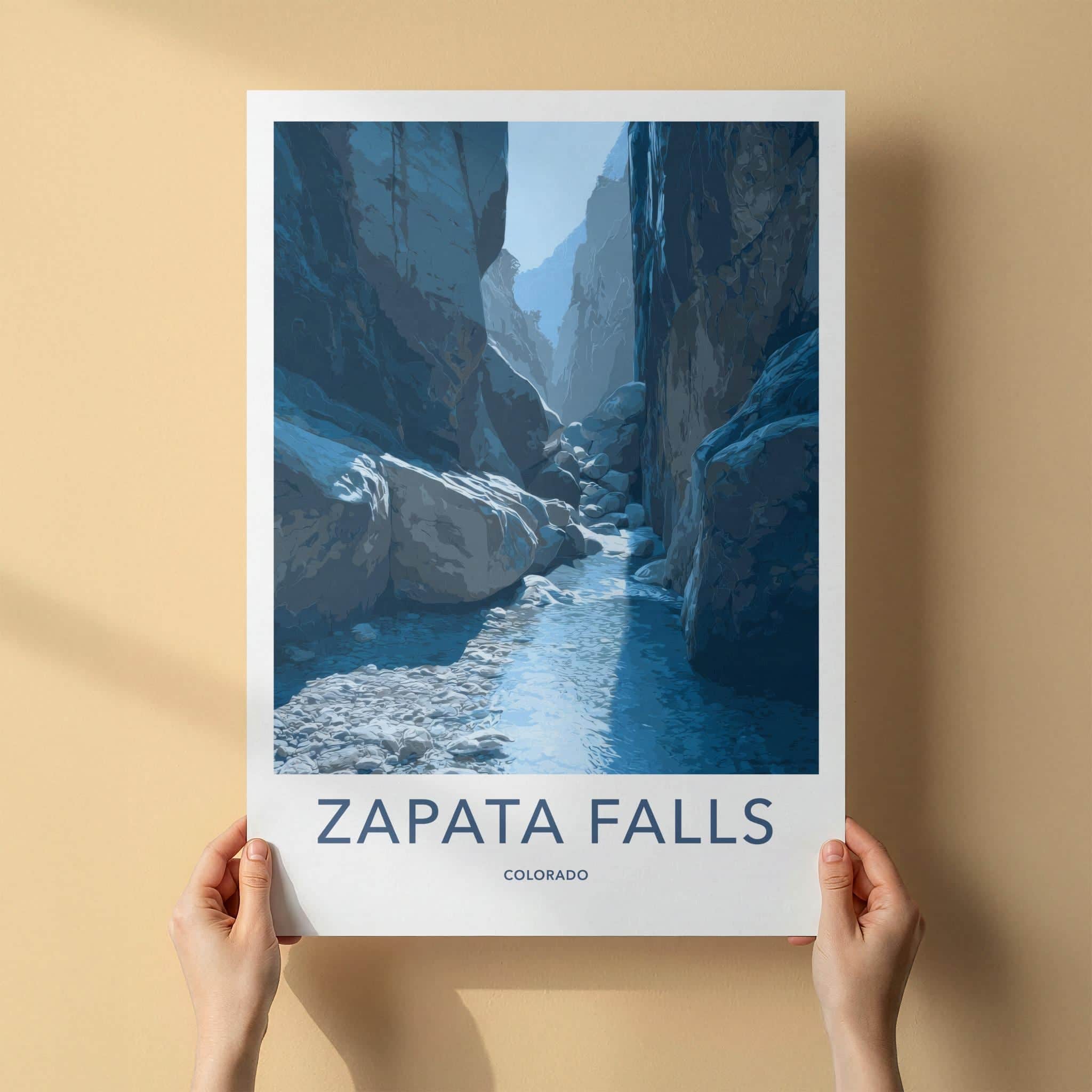 Zapata Falls Poster - Colorado Travel Print - Canyon Wall Decor