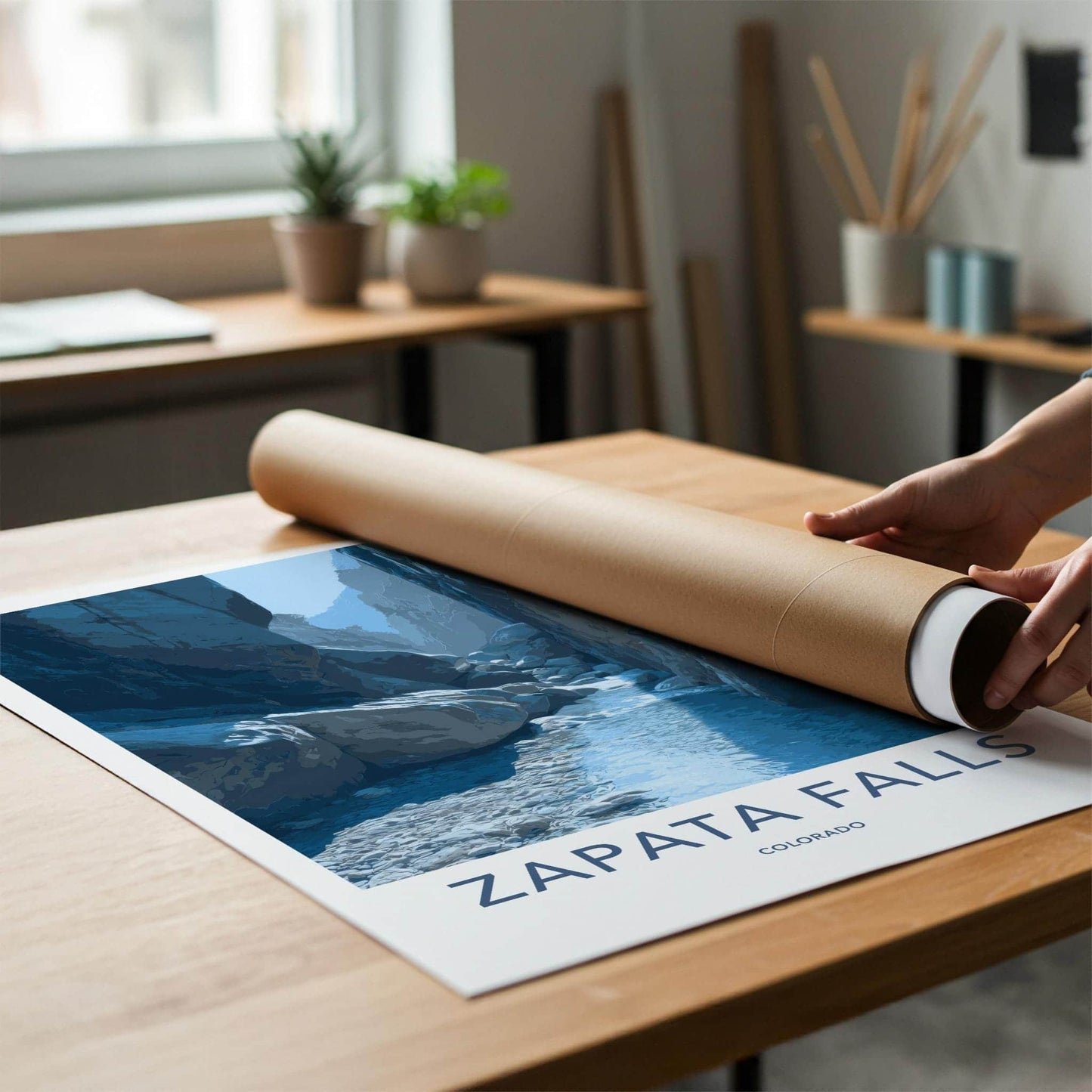 Zapata Falls Poster - Colorado Travel Print - Canyon Wall Decor