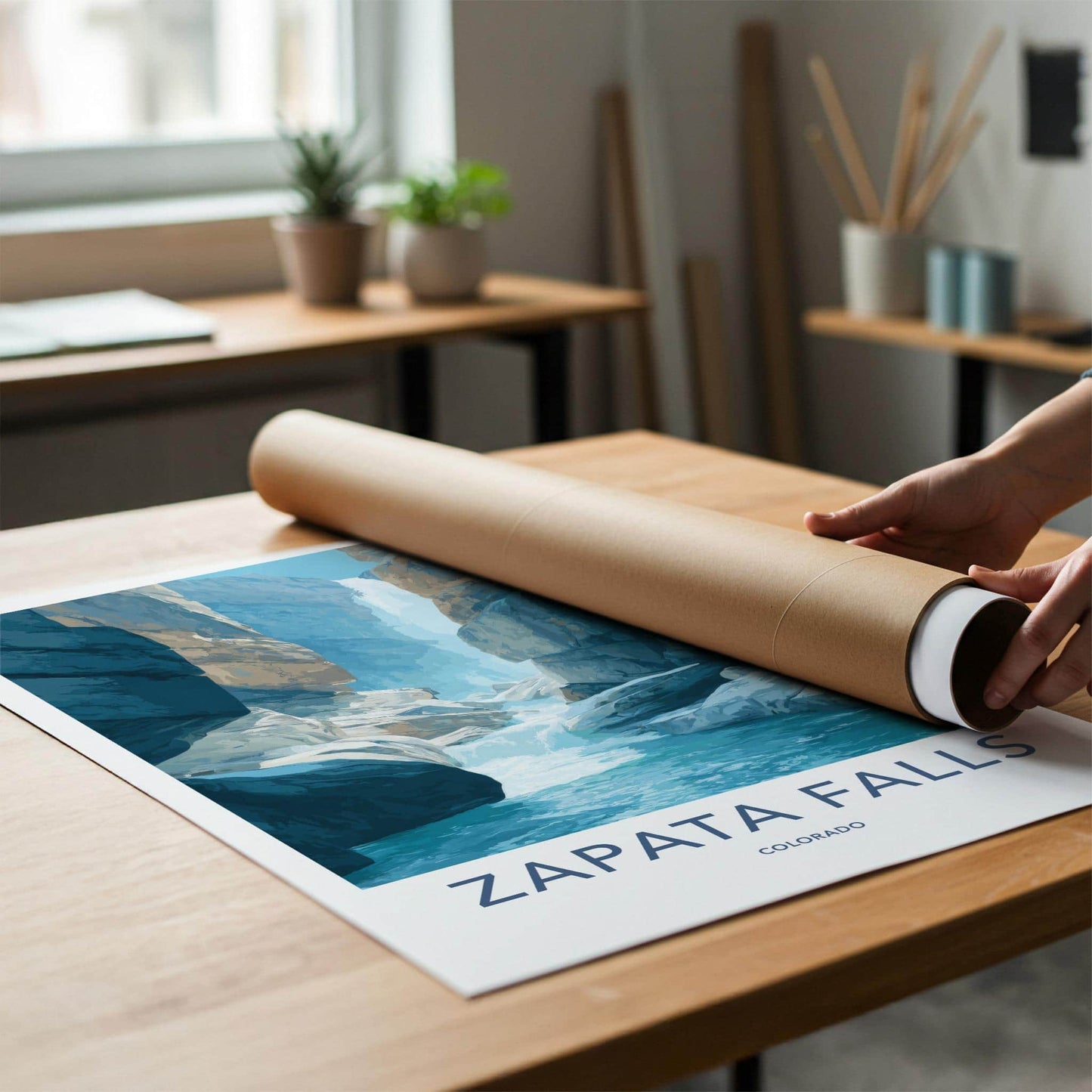 Zapata Falls Poster - Colorado Wall Art - Canyon Falls Home Decor