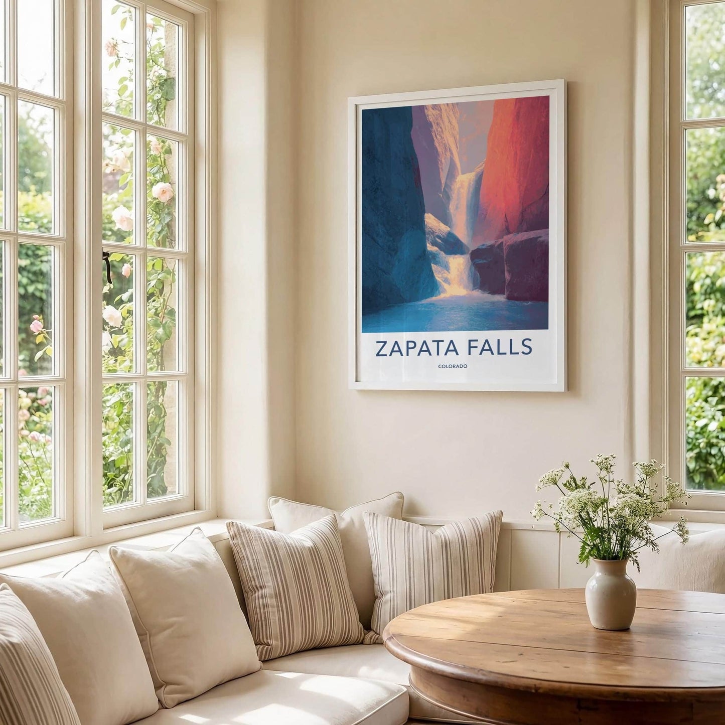 Zapata Falls Poster - Colorado Wall Art - Colorful Canyon Falls Home Decor