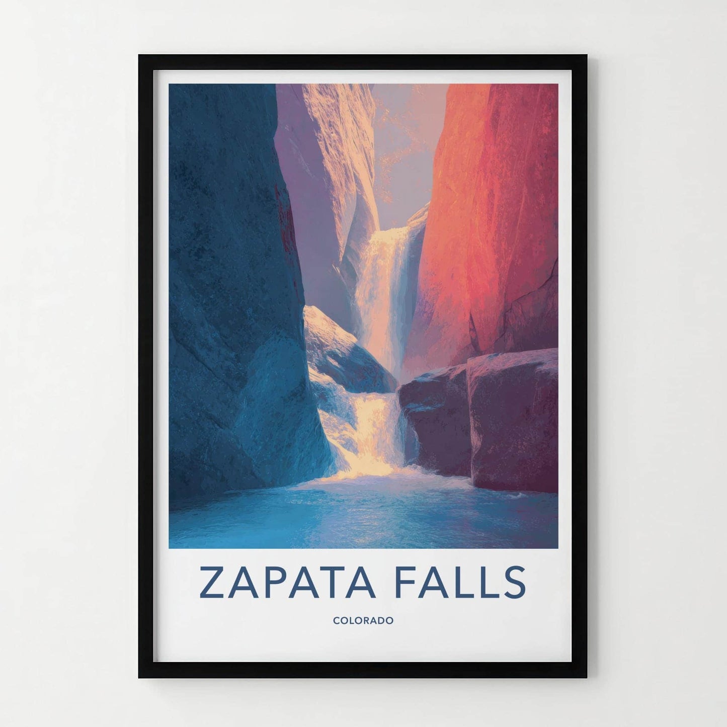 Zapata Falls Poster - Colorado Wall Art - Colorful Canyon Falls Home Decor