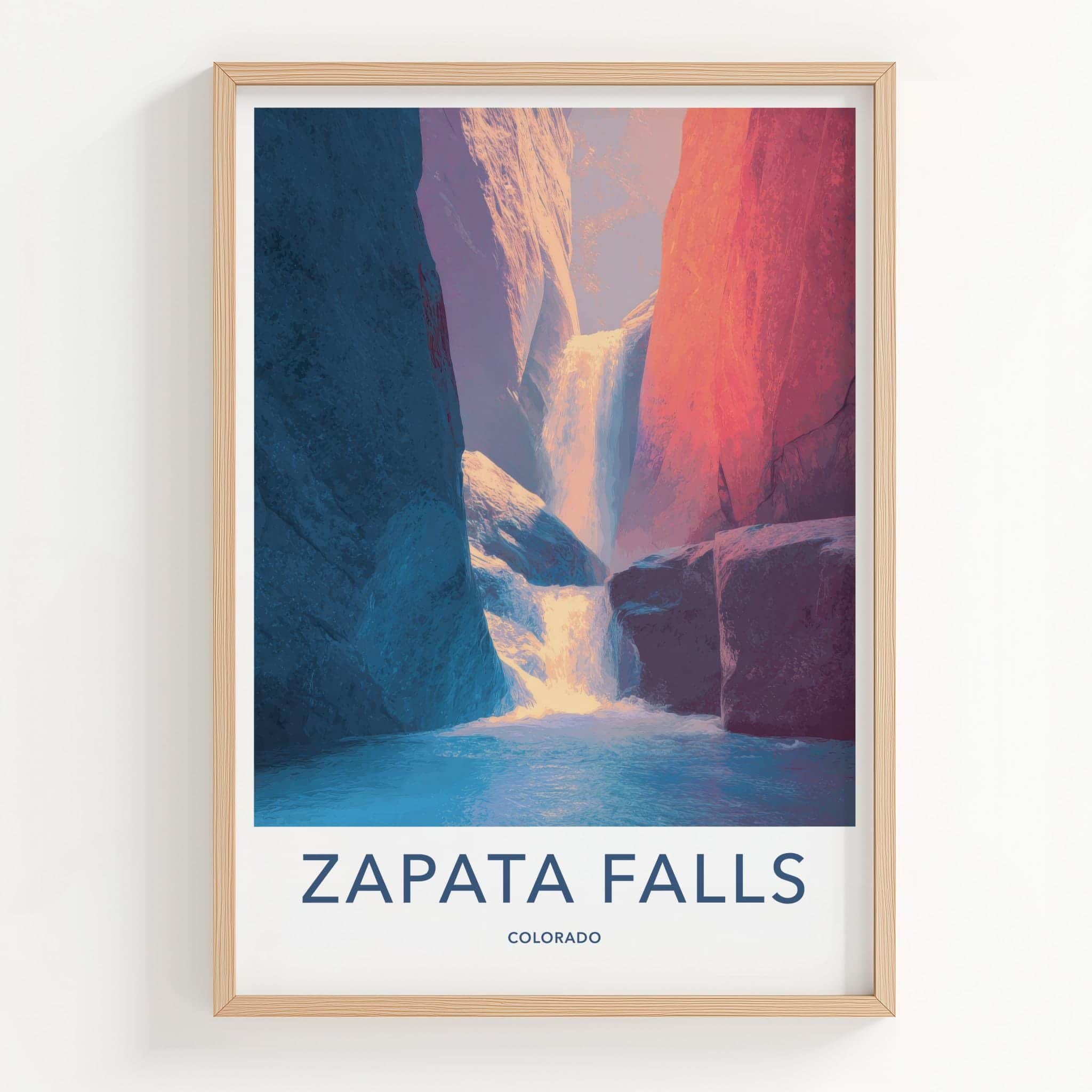 Zapata Falls Poster - Colorado Wall Art - Colorful Canyon Falls Home Decor