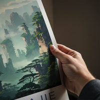 Zhangjiajie National Park Poster - China Wall Art - Misty Mountain Peaks Home Decor