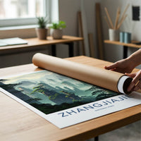 Zhangjiajie National Park Poster - China Wall Art - Misty Mountain Peaks Home Decor