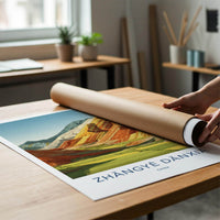 Zhangye Danxia Poster - China Travel Art - Colorful Layered Mountains Home Decor