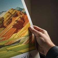 Zhangye Danxia Poster - China Travel Art - Colorful Layered Mountains Home Decor