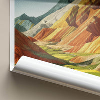 Zhangye Danxia Poster - China Travel Art - Colorful Layered Mountains Home Decor