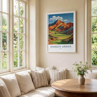 Zhangye Danxia Poster - China Travel Art - Vibrant Mountain Landscape Home Decor