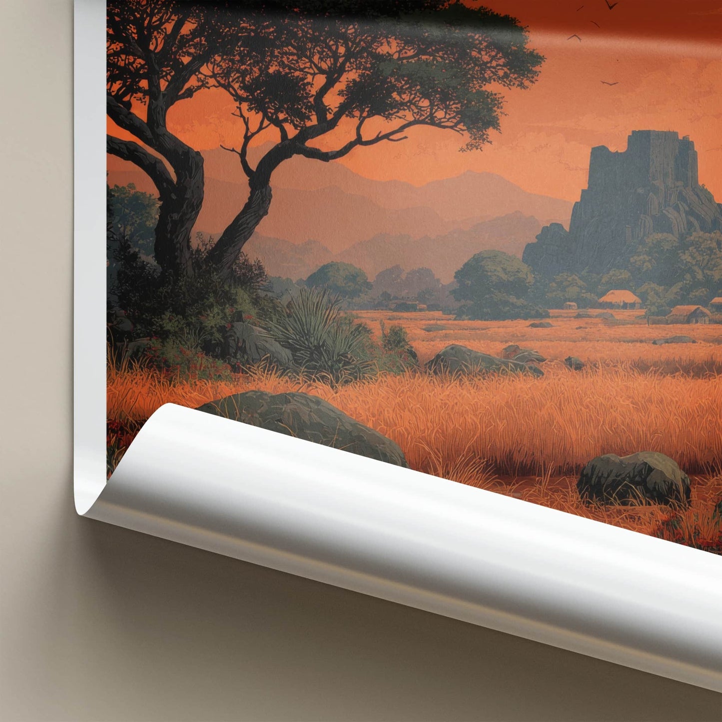Zimbabwe Poster - Africa Travel Art - Ancient Ruins Sunset Home Decor