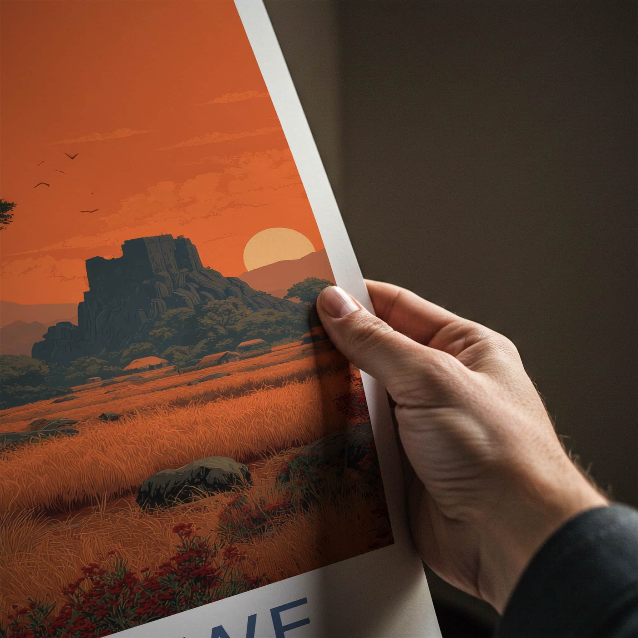Zimbabwe Poster - Africa Travel Art - Ancient Ruins Sunset Home Decor