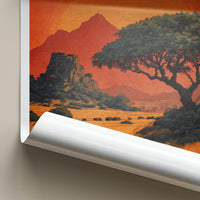 Zimbabwe Poster - Africa Travel Art - Vibrant Sunset Savannah Home Decor