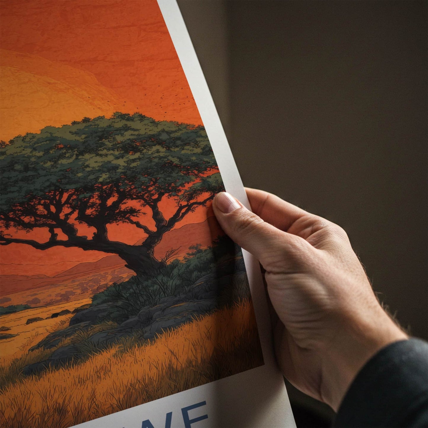 Zimbabwe Poster - Africa Travel Art - Vibrant Sunset Savannah Home Decor