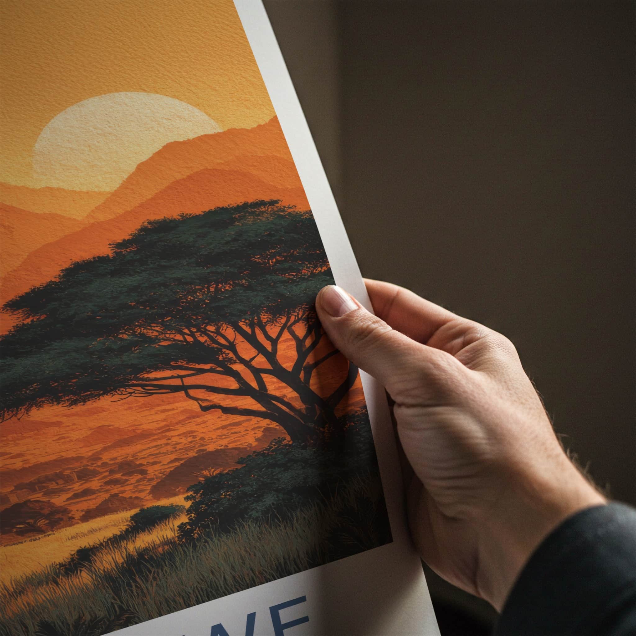 Zimbabwe Poster - Zimbabwe Travel Art - Sunset Acacia Trees Home Decor