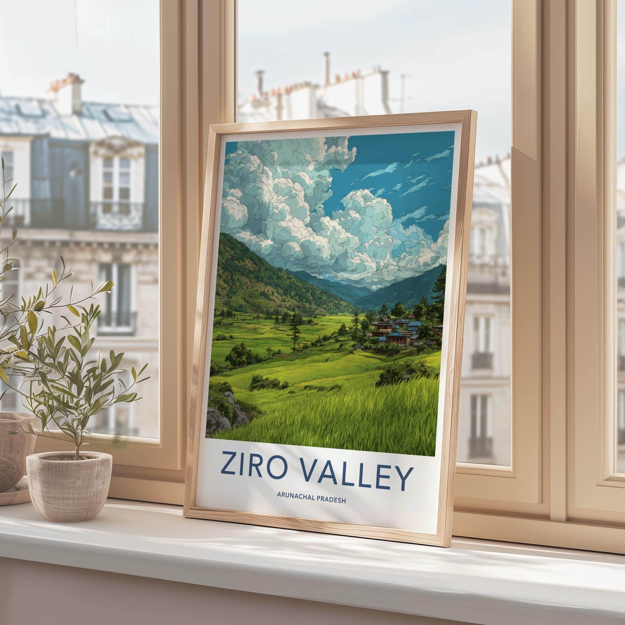 Ziro Valley Poster - India Wall Art - Arunachal Pradesh Green Valley View Gift