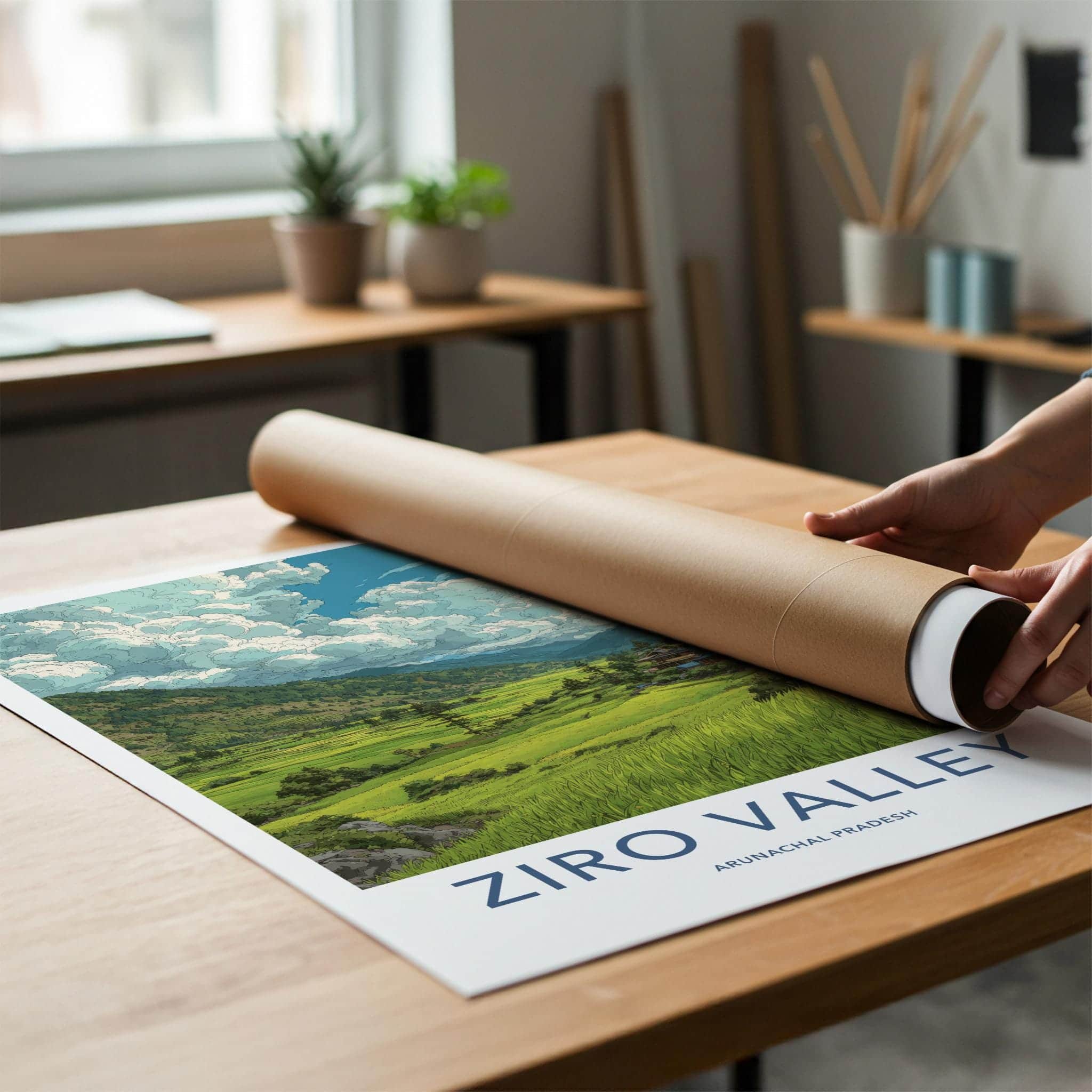 Ziro Valley Poster - India Wall Art - Arunachal Pradesh Green Valley View Gift