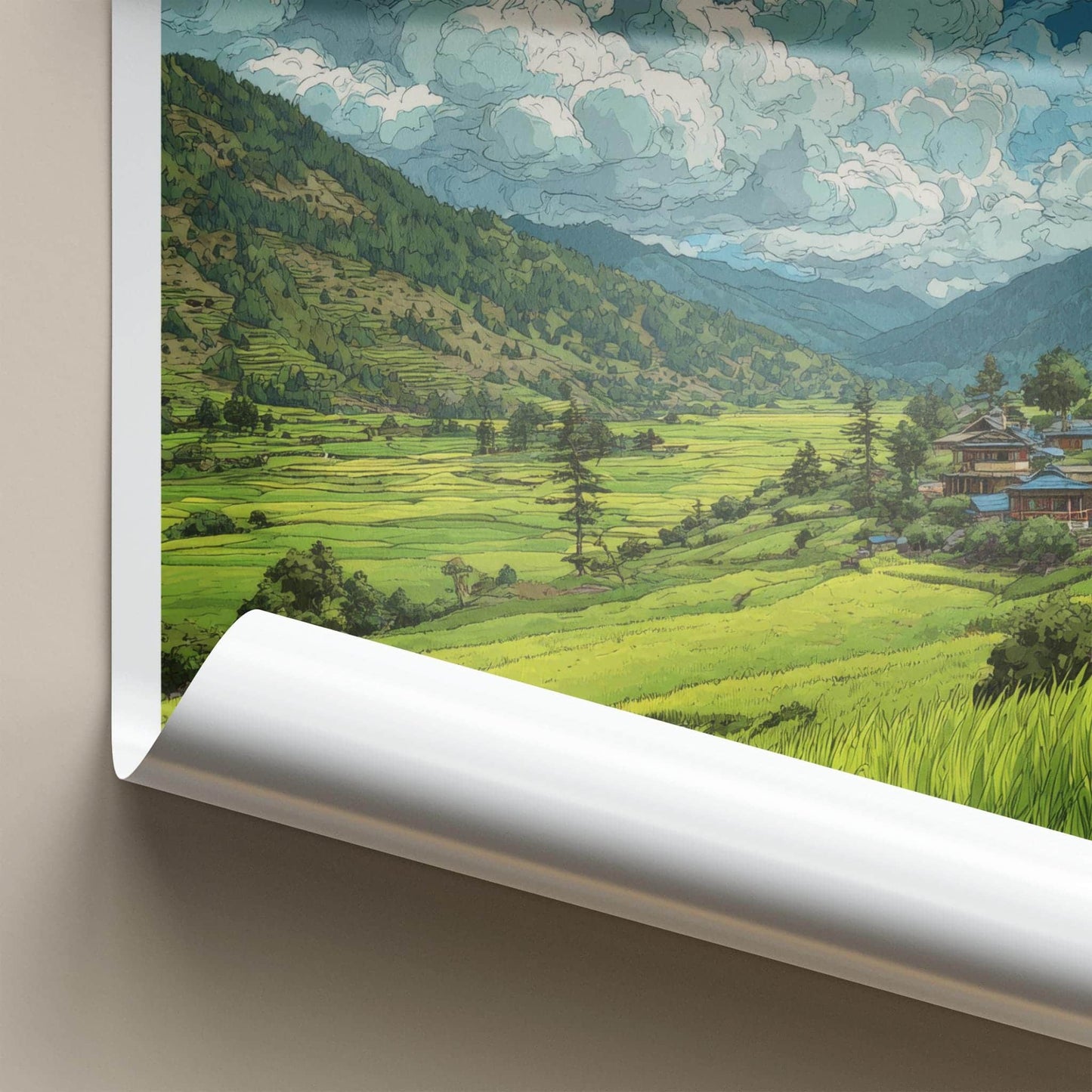 Ziro Valley Poster - India Wall Art - Arunachal Pradesh Green Valley View Gift