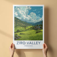Ziro Valley Poster - India Wall Art - Arunachal Pradesh Green Valley View Gift
