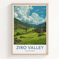 Ziro Valley Poster - India Wall Art - Arunachal Pradesh Green Valley View Gift