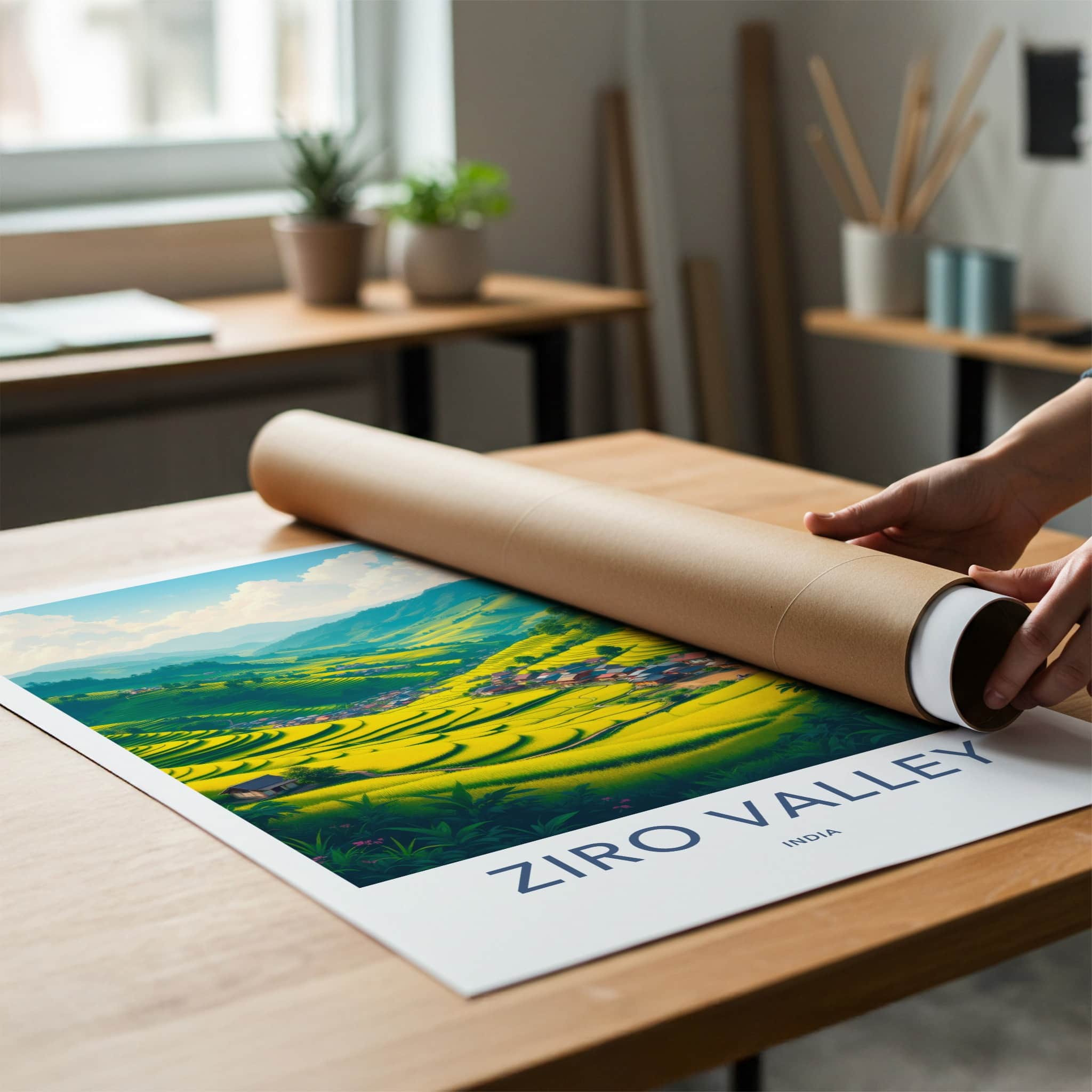 Ziro Valley Poster - India Wall Art - Arunachal Pradesh Terraced Rice Village Gift