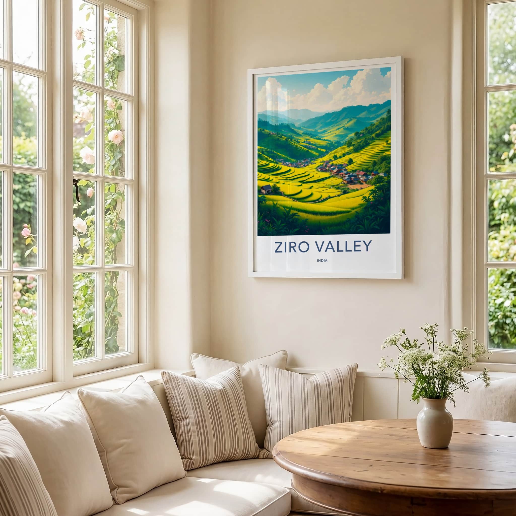 Ziro Valley Poster - India Wall Art - Arunachal Pradesh Terraced Rice Village Gift