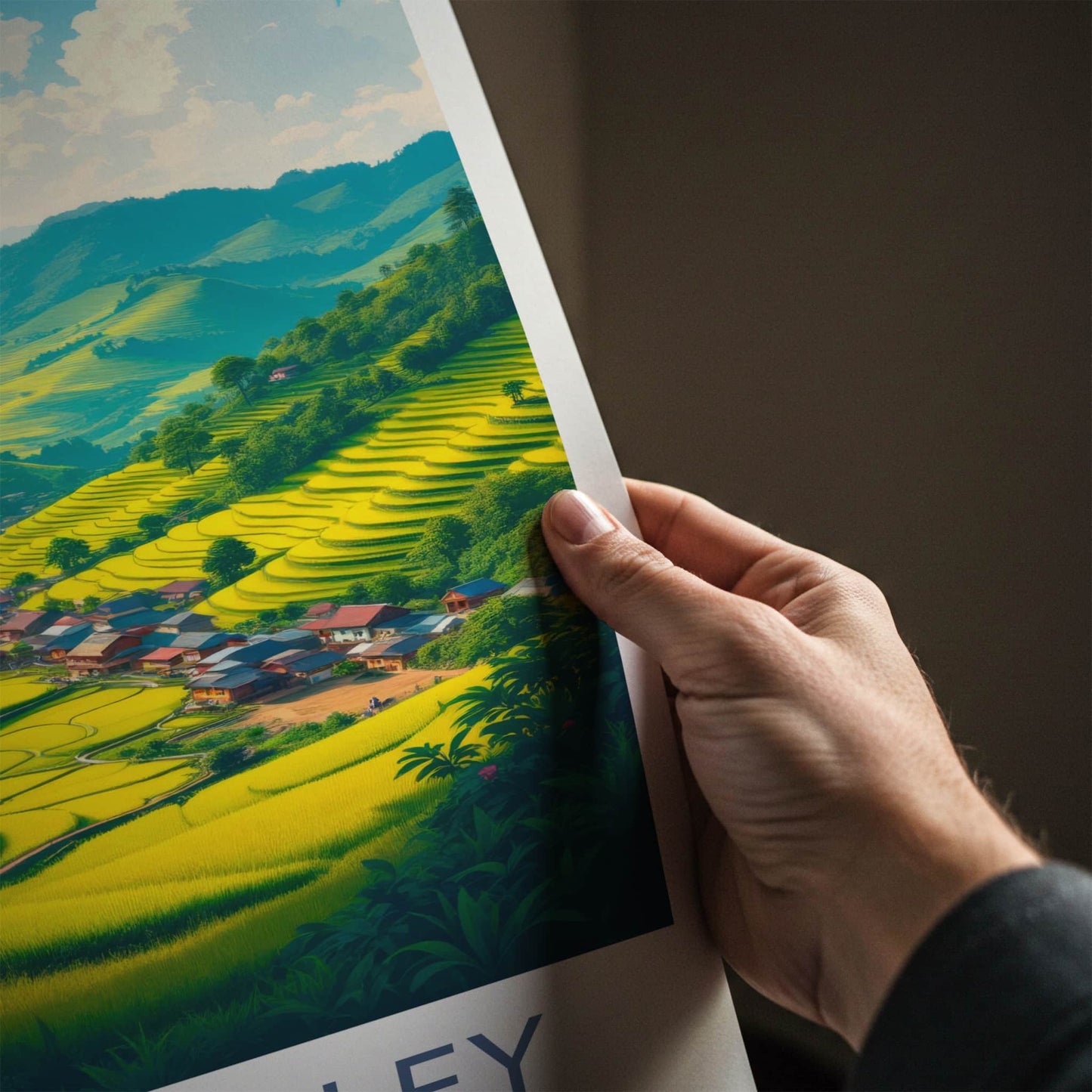 Ziro Valley Poster - India Wall Art - Arunachal Pradesh Terraced Rice Village Gift