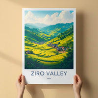Ziro Valley Poster - India Wall Art - Arunachal Pradesh Terraced Rice Village Gift