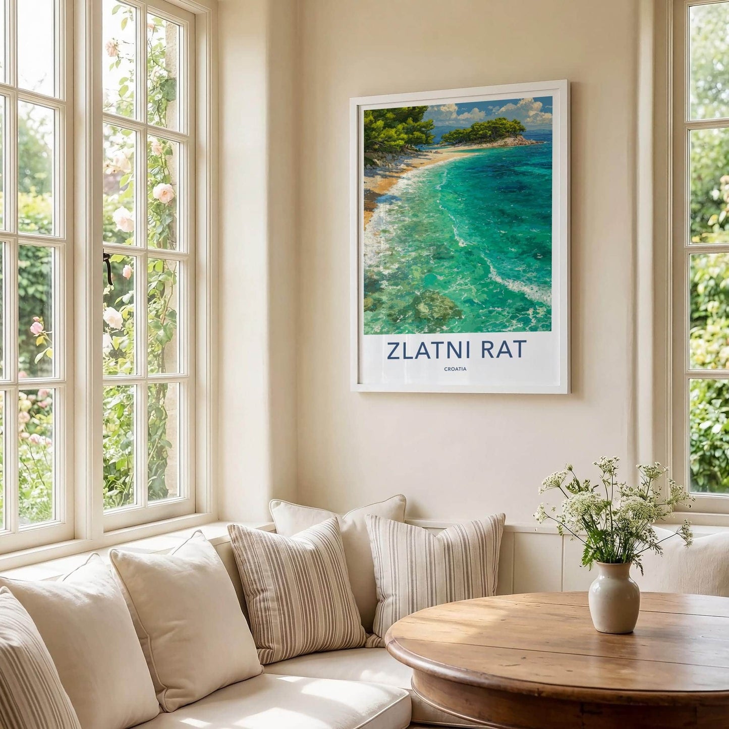 Zlatni Rat Poster - Croatia Travel Art - Pine Tree Cove Home Decor
