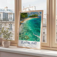 Zlatni Rat Poster - Croatia Travel Art - Pine Tree Cove Home Decor
