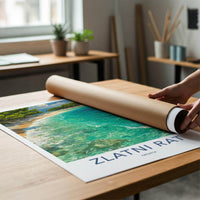 Zlatni Rat Poster - Croatia Travel Art - Pine Tree Cove Home Decor