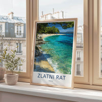 Zlatni Rat Poster - Croatia Travel Print - Golden Beach Water Home Decor