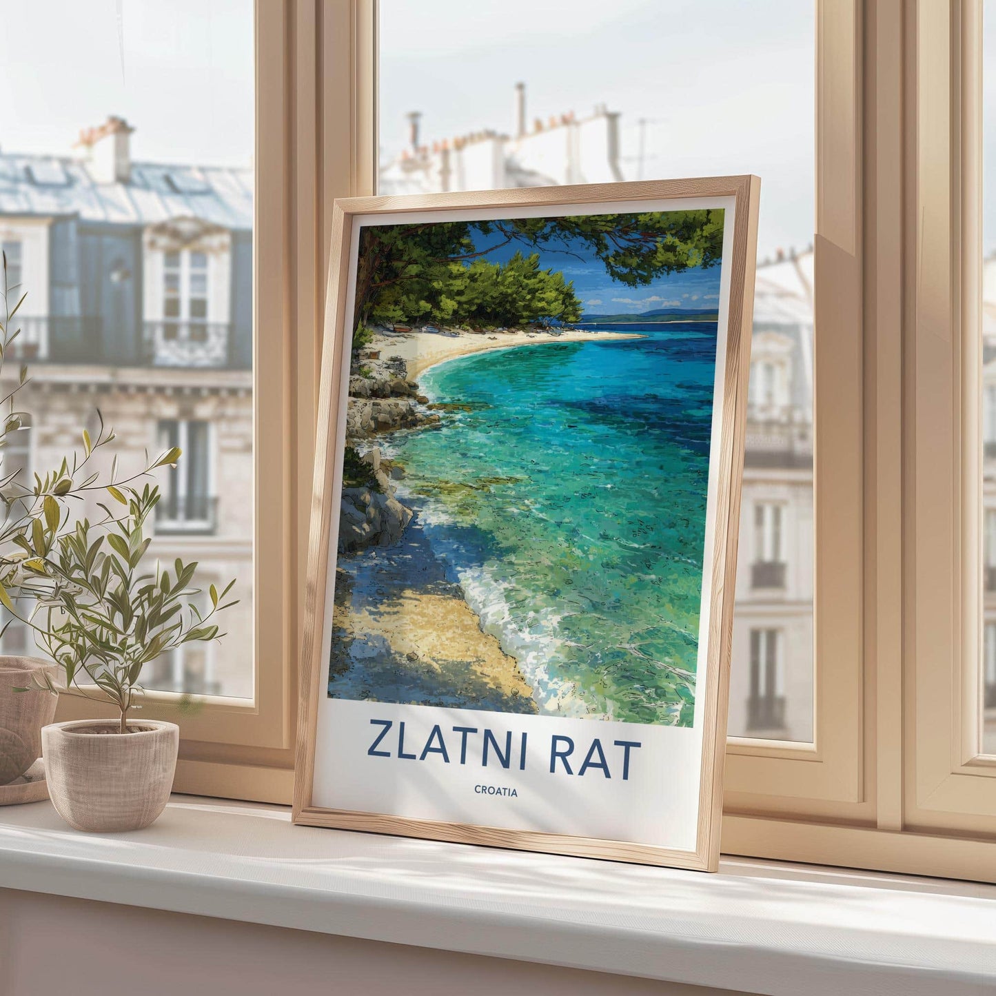 Zlatni Rat Poster - Croatia Travel Print - Golden Beach Water Home Decor