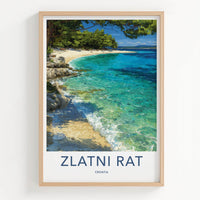 Zlatni Rat Poster - Croatia Travel Print - Golden Beach Water Home Decor