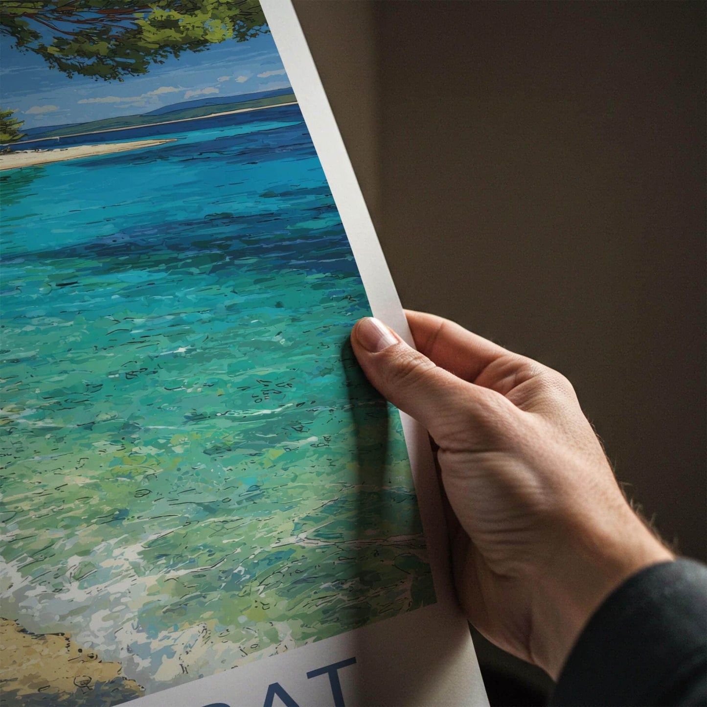 Zlatni Rat Poster - Croatia Travel Print - Golden Beach Water Home Decor