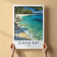 Zlatni Rat Poster - Croatia Travel Print - Golden Beach Water Home Decor