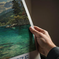 Zugspitze Poster - Germany Travel Art - Clear Mountain Lake Home Decor