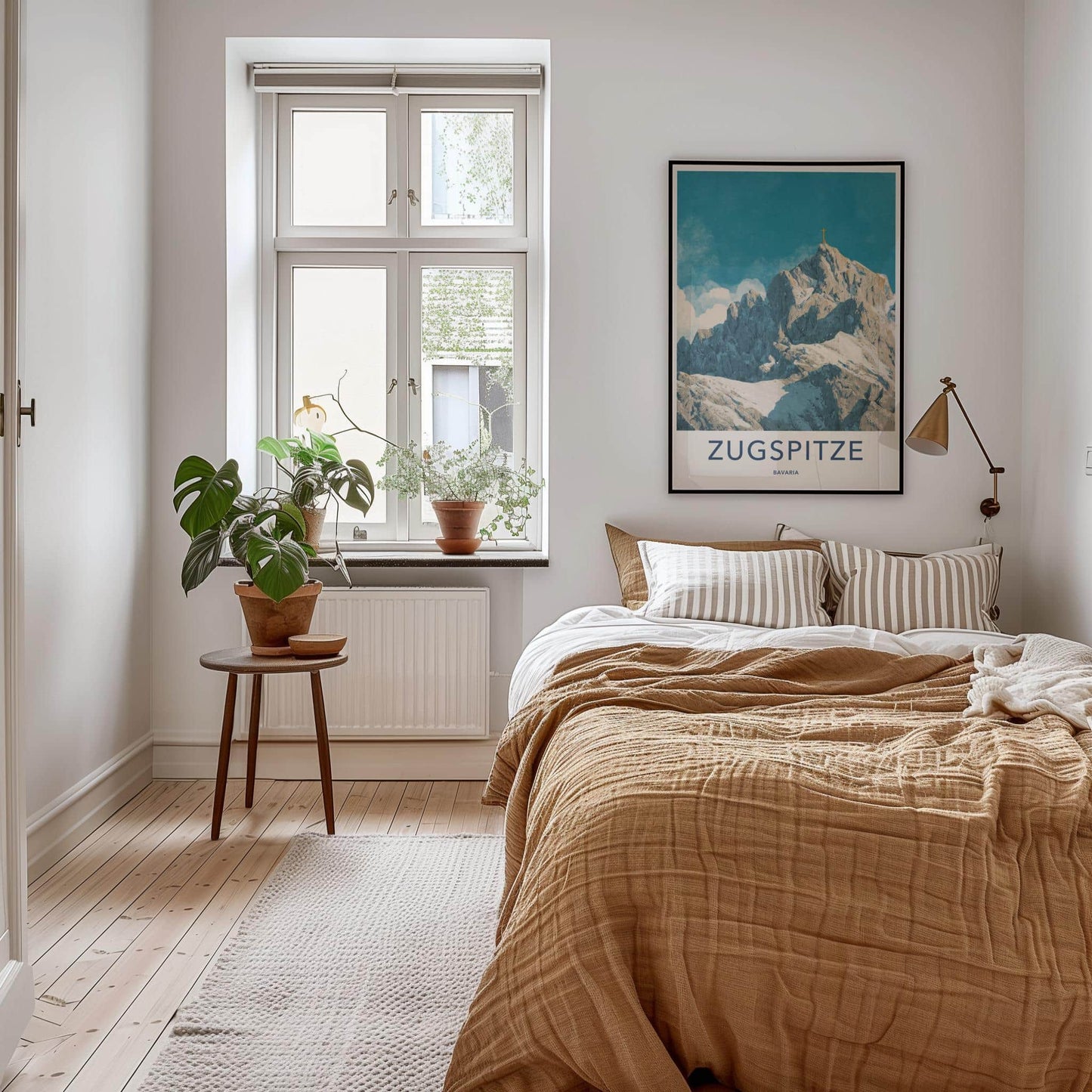 Zugspitze Poster - Germany Travel Art - Golden Cross Peak Home Decor