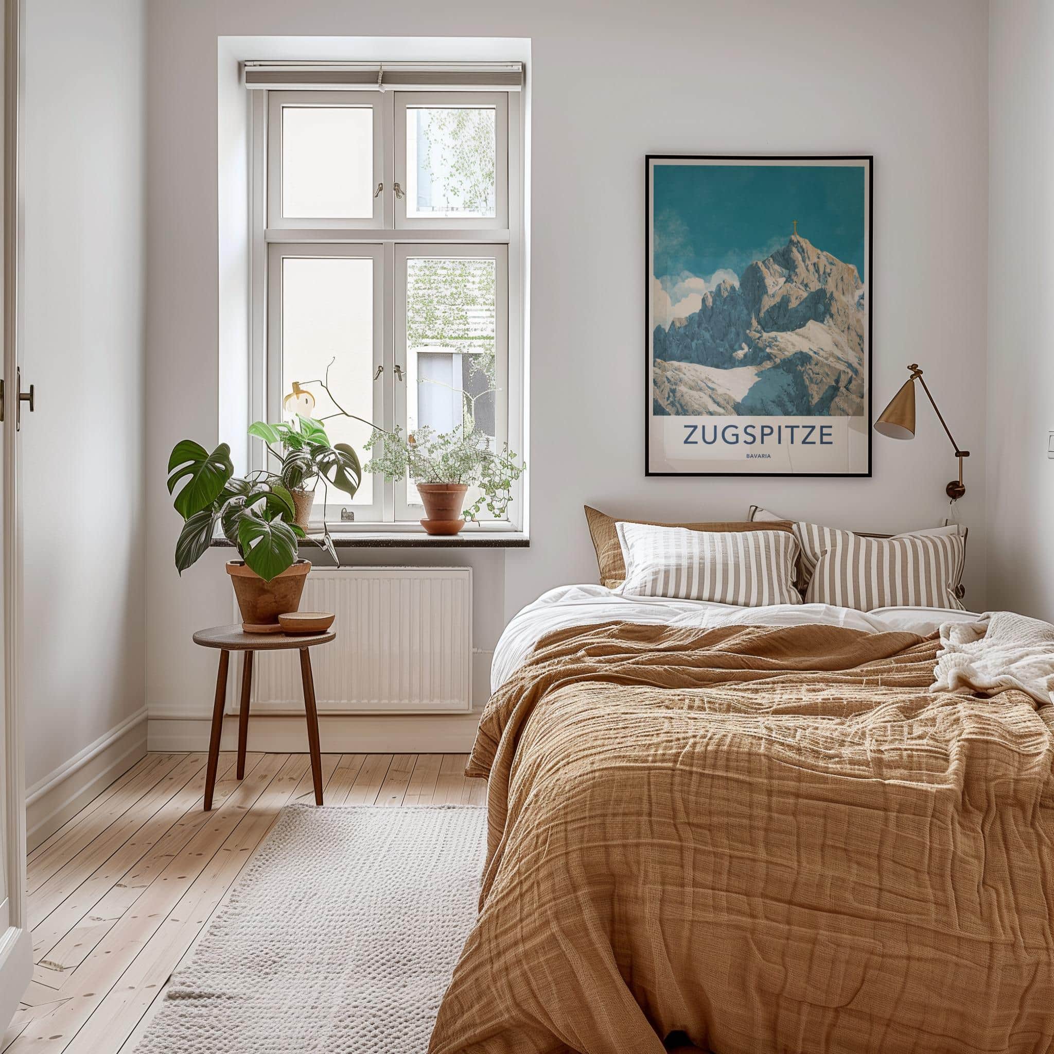 Zugspitze Poster - Germany Travel Art - Golden Cross Peak Home Decor