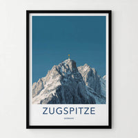 Zugspitze Poster - Germany Travel Art - Golden Summit Cross Wall Decor