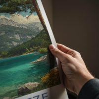 Zugspitze Poster - Germany Travel Art - Majestic Mountain Lake Wall Decor