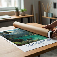 Zugspitze Poster - Germany Wall Art - Clear Lake Mountains Home Decor