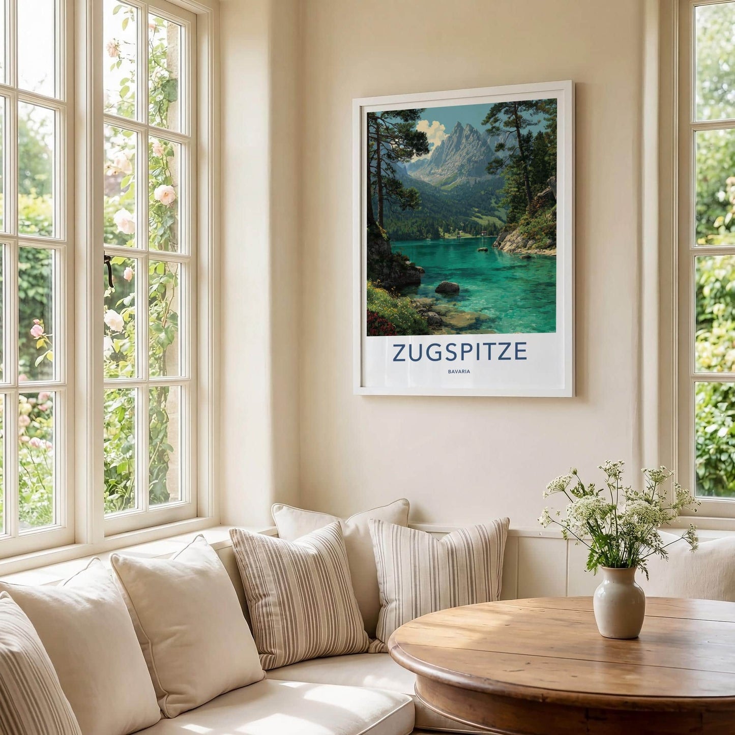 Zugspitze Poster - Germany Wall Art - Clear Lake Mountains Home Decor