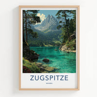 Zugspitze Poster - Germany Wall Art - Clear Lake Mountains Home Decor