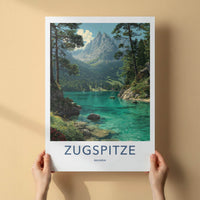 Zugspitze Poster - Germany Wall Art - Clear Lake Mountains Home Decor