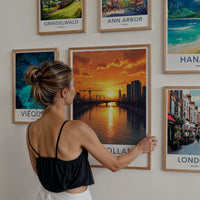 ZUID-HOLLAND Poster - NETHERLANDS Travel Art - Vibrant Sunset Reflections Home Decor