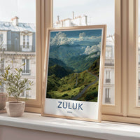 Zuluk Poster - India Travel Art - Sikkim Green Mountain Vista Home Decor