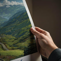Zuluk Poster - India Travel Art - Sikkim Winding Mountain Roads Home Decor